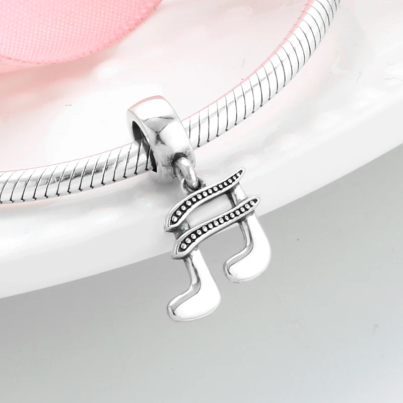 NEW 925 Sterling Silver Microphone Shape Flamingo Pink CZ Beads Fit Original Designer Charms Bracelet Bangles DIY Jewelry Making