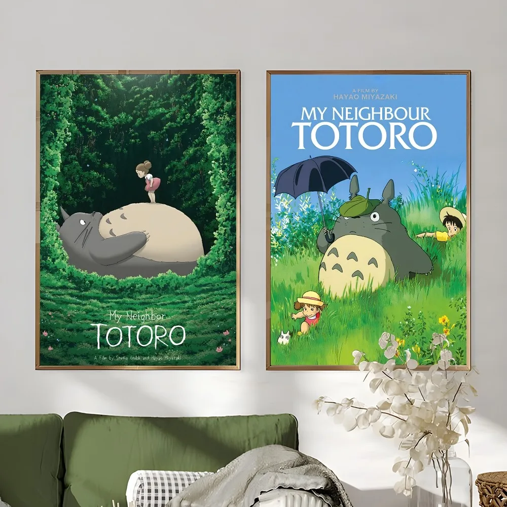 Póster de Catoon clásico de Anime t-totoroes, impresión artística de pared adhesiva, impermeable, para el hogar, sala de estar, Bar, decoración estética