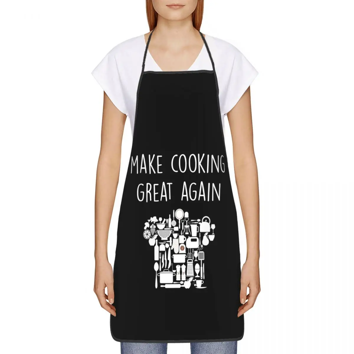 Make Cooking Great Again Apron Women Men Unisex Bib Funny Kitchen Tablier Cuisine Chef Gardening