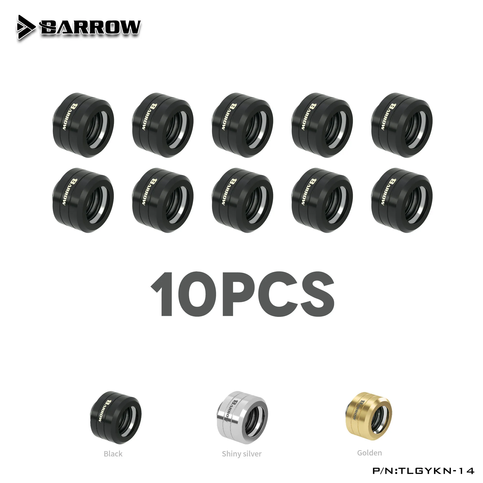 

Barrow G1/4" Rigid Hard Tube Joint Fitting Connector TLGYKN-14 10pcs