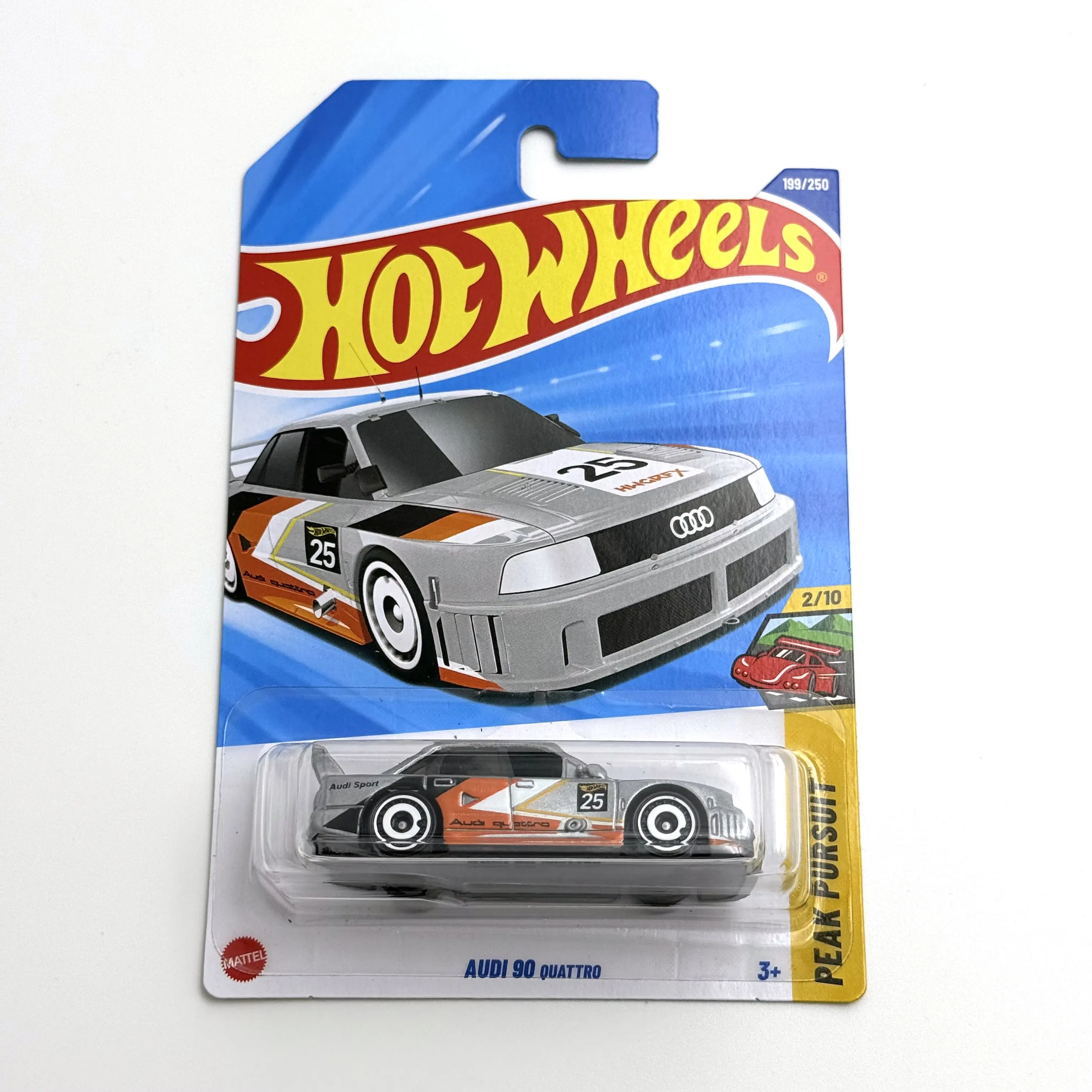 

2025-199 Hot Wheels Cars Audi 90 Quattro 1/64, литая под давлением металлическая модель, коллекция игрушечных транспортных средств