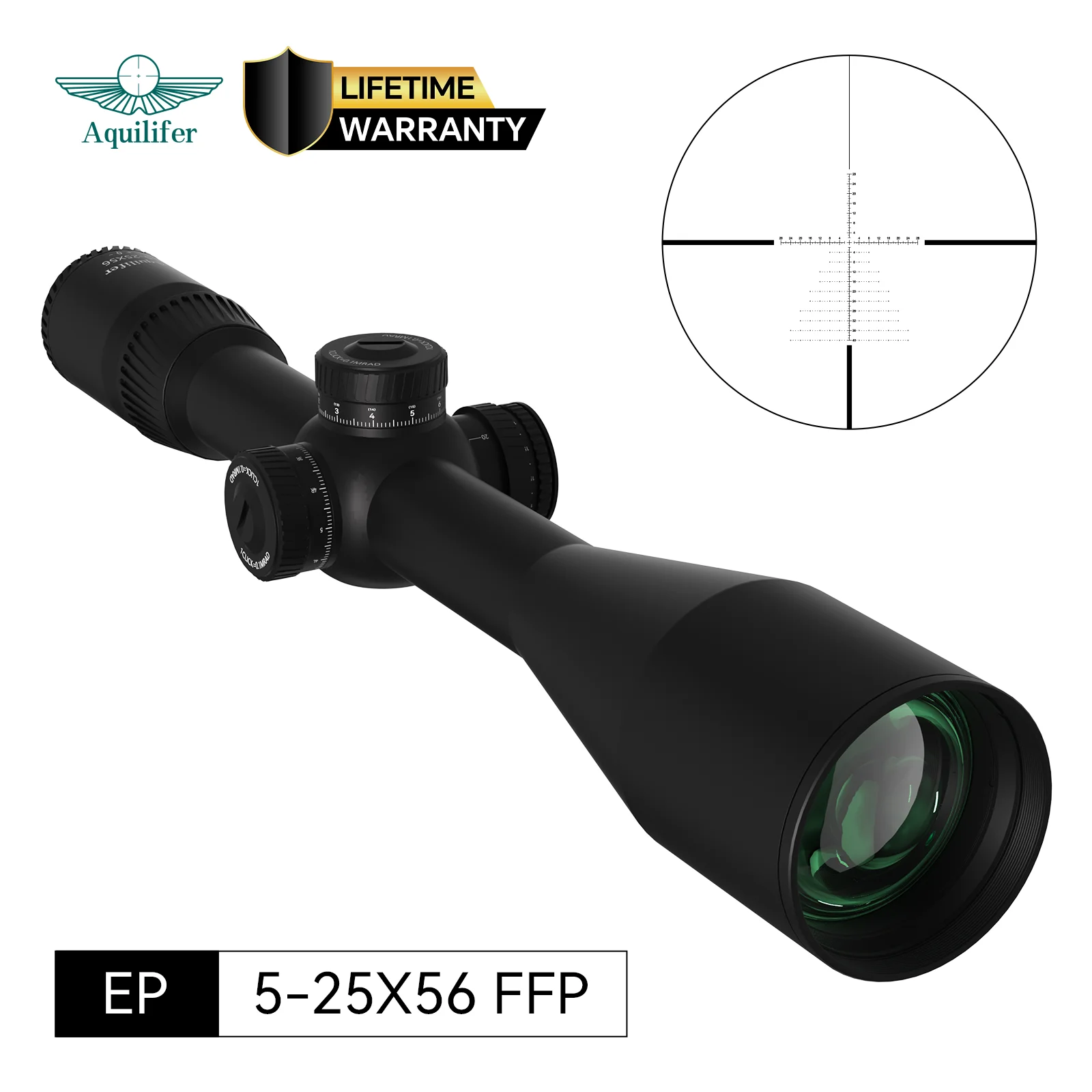 

Aquilifer 5-25x56 FFP Rifle Scope Long-Range Sniper Hunting Military Optical 100MOA Elevation Windage Adjustment Gun Accessories