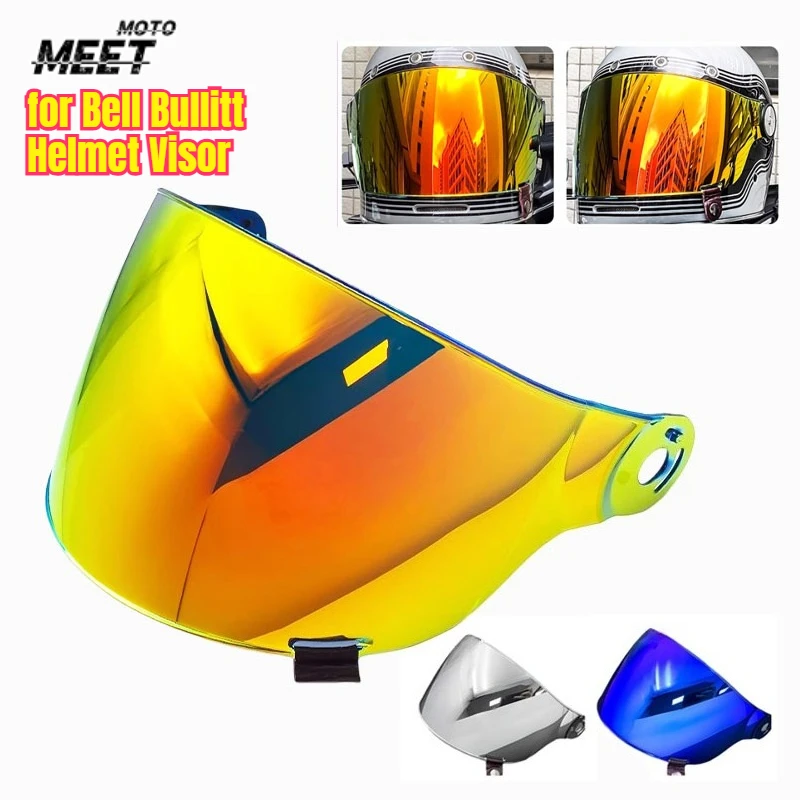 Suitable for Bell Bullitt Helmet Visor Windscreen Motorcycle Helmet Accessories Universal Day and Night Electroplated Lenses