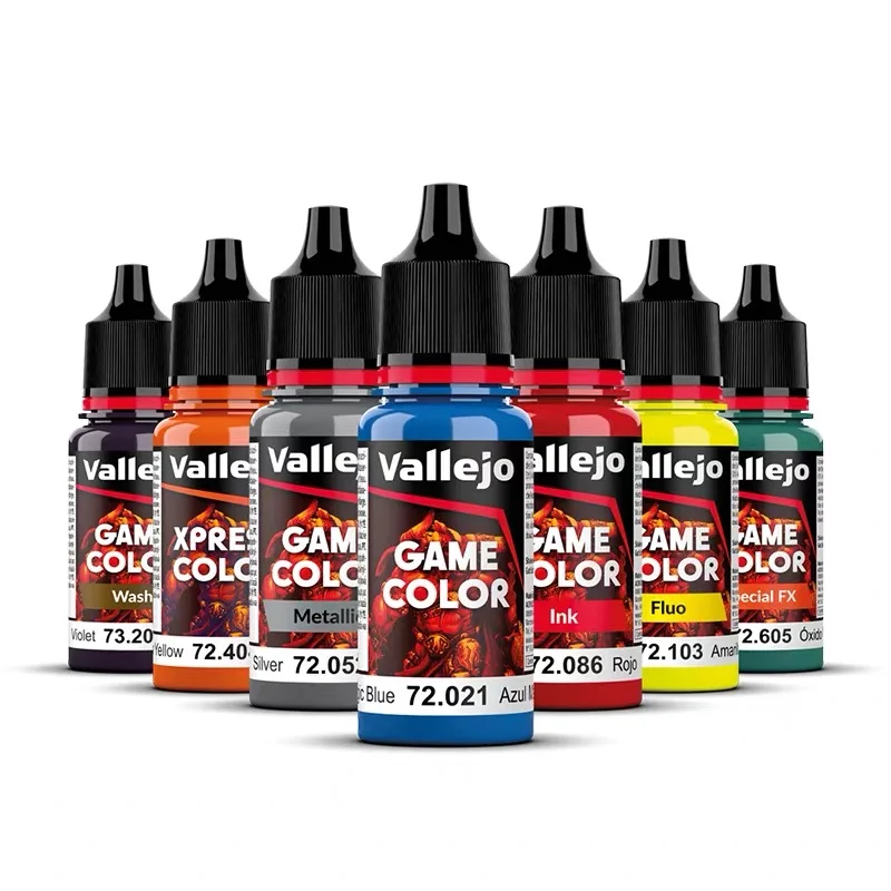 Pintura Acrílica Vallejo 18ml GAME COLOR, Colores de Uso Común para Fantasía y Wargame, Pintura a Base de Agua para Modelismo y Pintura Artística