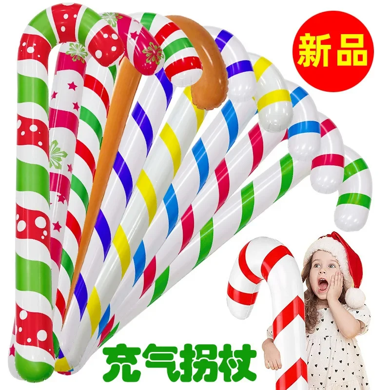 5PCS  PVC inflatable Christmas crutches, inflatable crutches, Christmas entertainment, interactive parties, inflatable toys