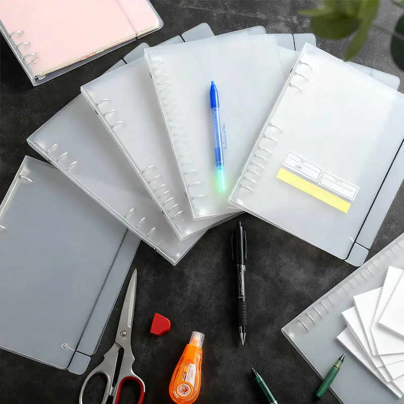 1 Piece A4/A5/A6/A7/B5 PP Matte Loose Leaf Ring Binder Notebook Inner Cover Agenda Planner Paper Cover School Office Stationery