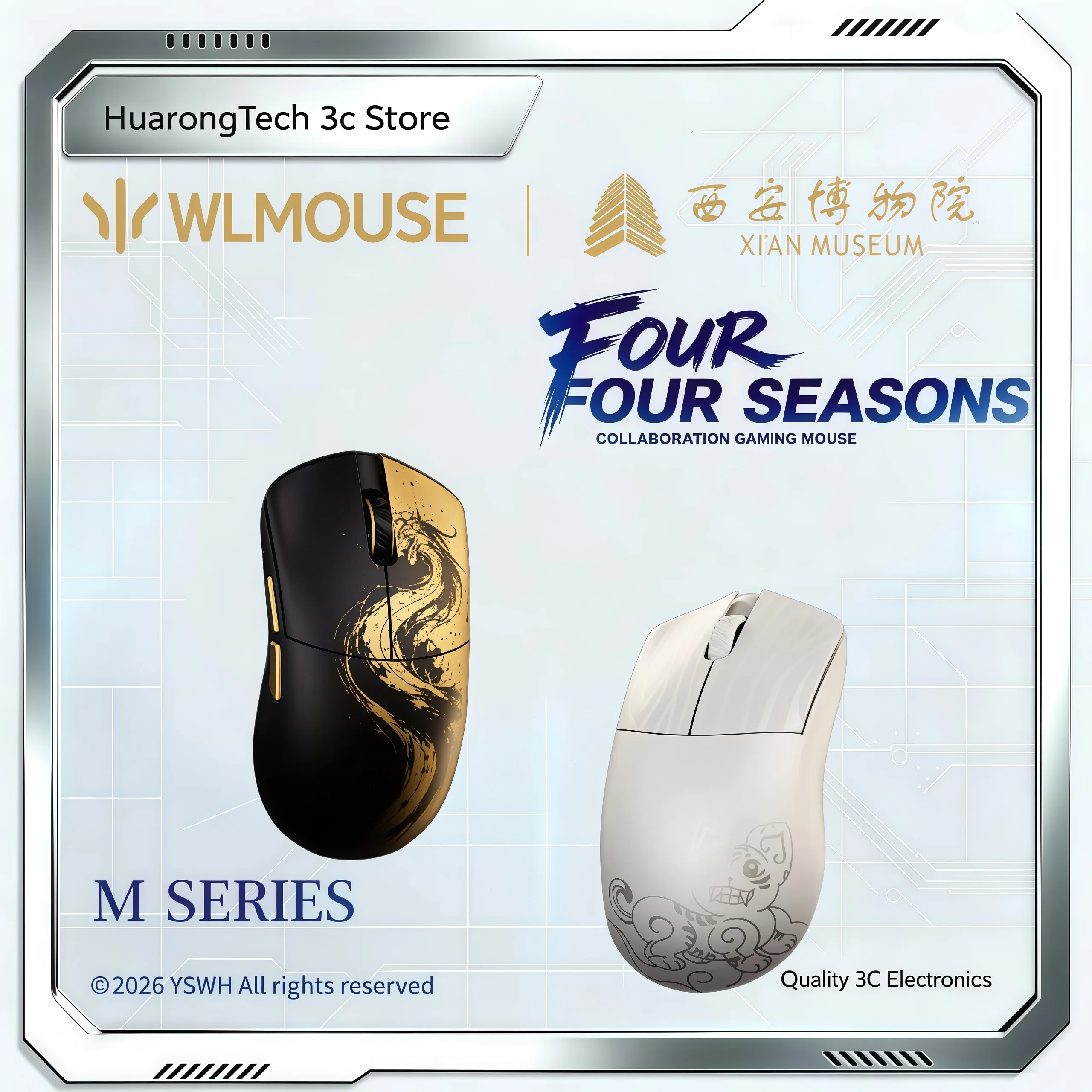 WLMOUSE Magic M Mouse Xian Museum Joint Magnesium Aluminum Alloy Wireless Gaming Mouse 54H20 PAW3955HS 8000Hz Ergonomic Mice