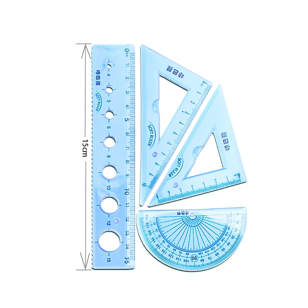 Ensemble de règles souples pour enfant et étudiant, outil de mesure créatif, géométrie, mathématiques, dessin, papeterie, école, fournitures de