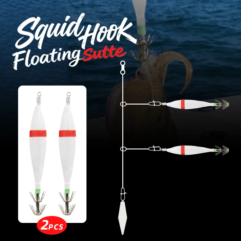 Señuelo calamar flotante con anzuelos giratorios 360° 10 cm 5 g - imagen 5