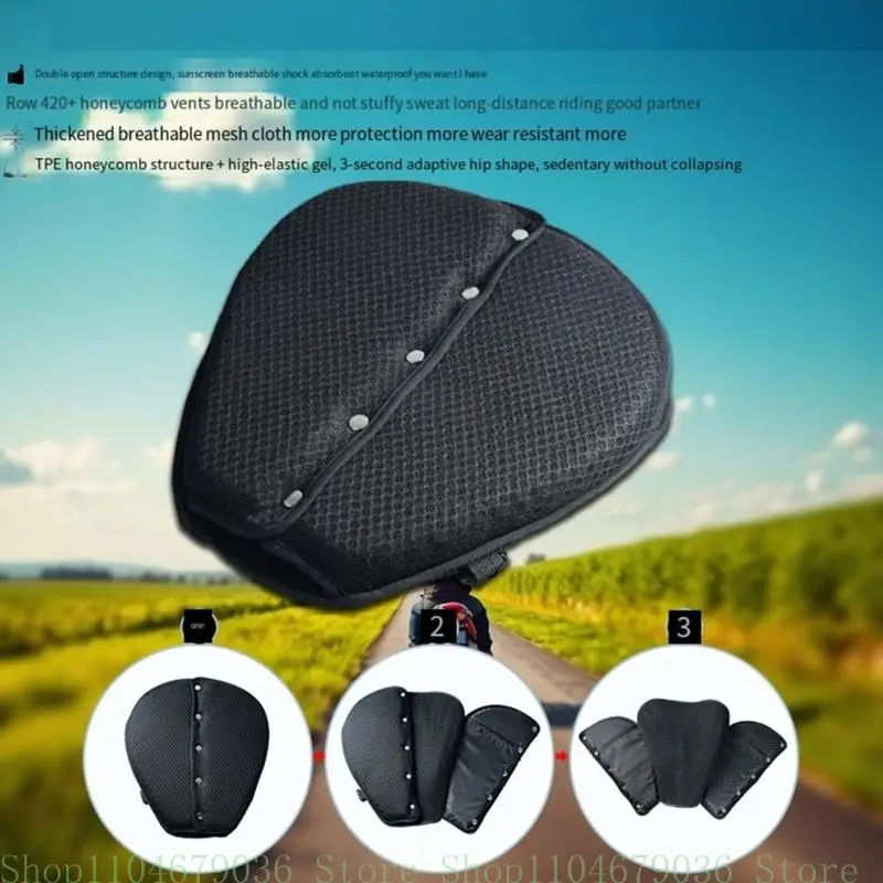 

Pressure Relief Motorcycle Cushion with Honeycomb Ventilation Holes Comfortable Breathable Pad for Long Ride