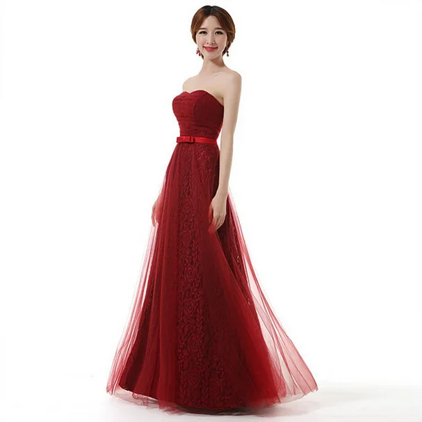

Tube top evening dress 2026 new Korean version slim and thin toast dress elegant and fashionable long host dress women