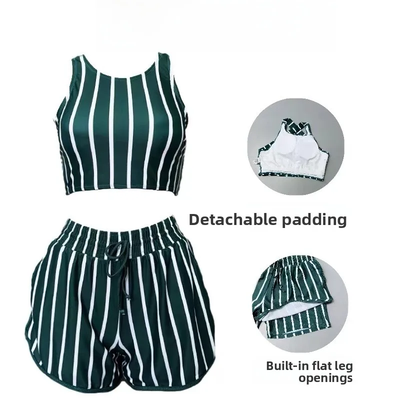 

Amber Faion Series Spor Bikini Women's Island Vaion Suit Slimming Design with Chest Pad Separate Swimsuit