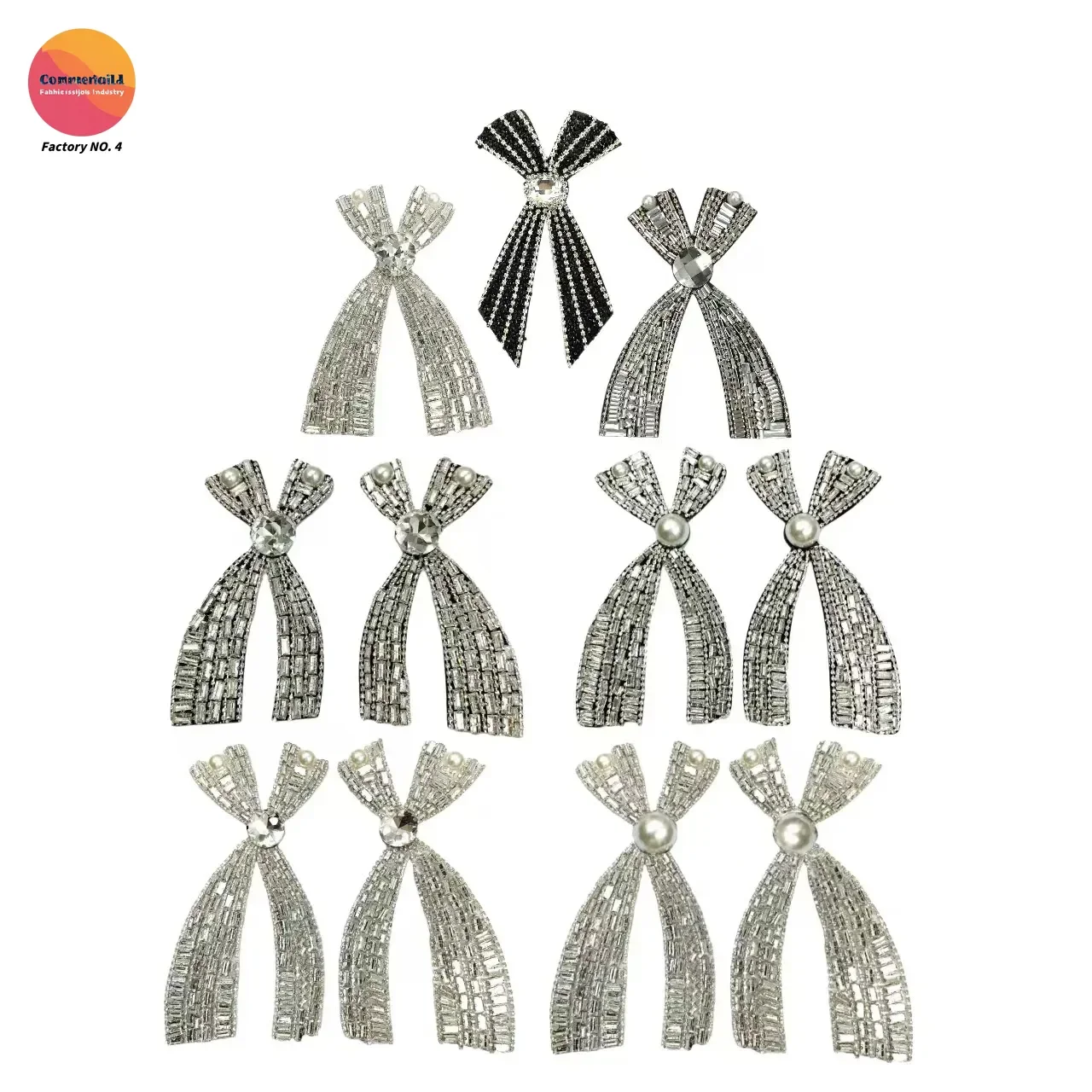 New Product Spot Bead Cloth Sticker, New Hand-nailed Diamond Bow Cloth Sticker, Clothing Decorative Cloth Sticker