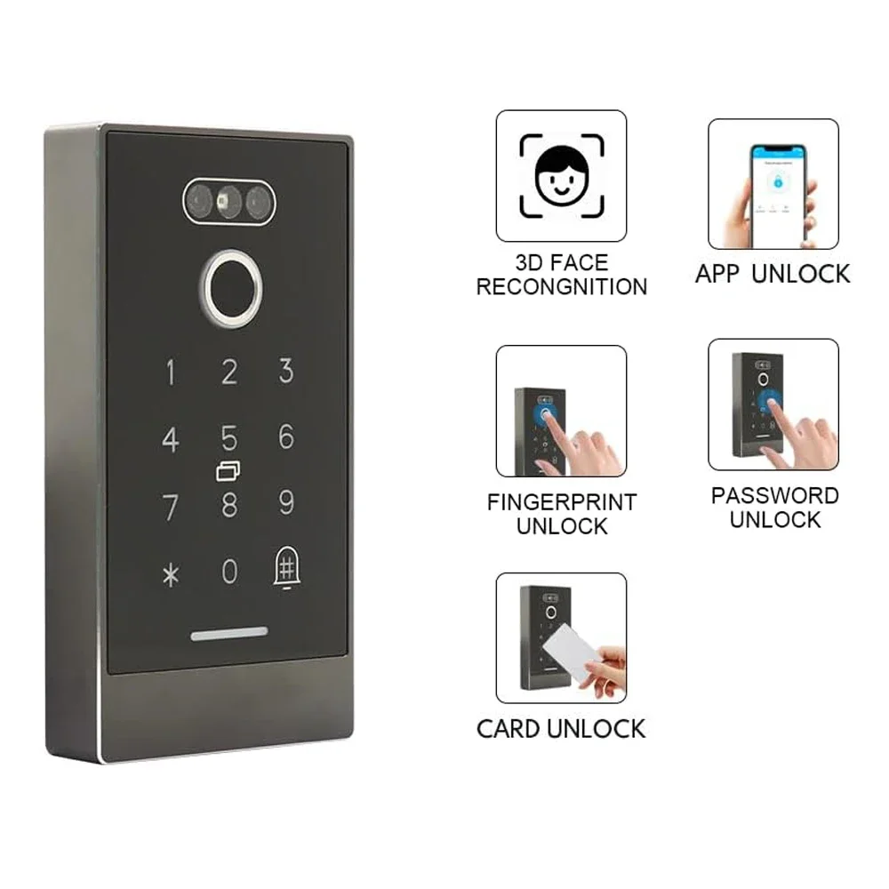 Ip67 Waterdichte Toegangscontrole Ttlock App Controle Gezichtsherkenning Apparaat-Met Vingerafdruklezer Voor Deurslot