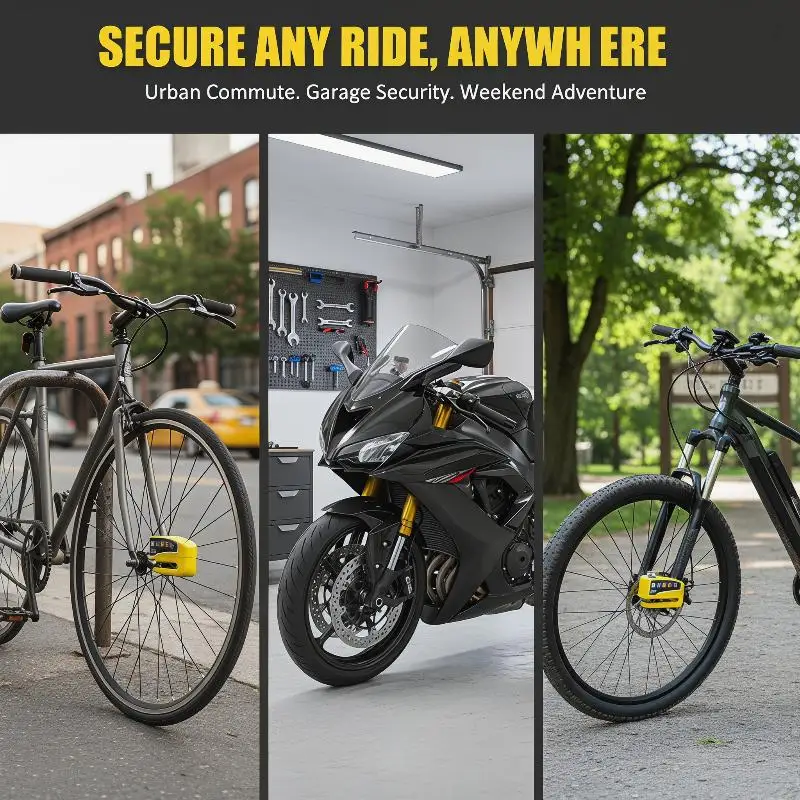 Motorbike Bicycle Scooter Alarm Disc Brake Lock Wireless Anti Theft Security System view 4
