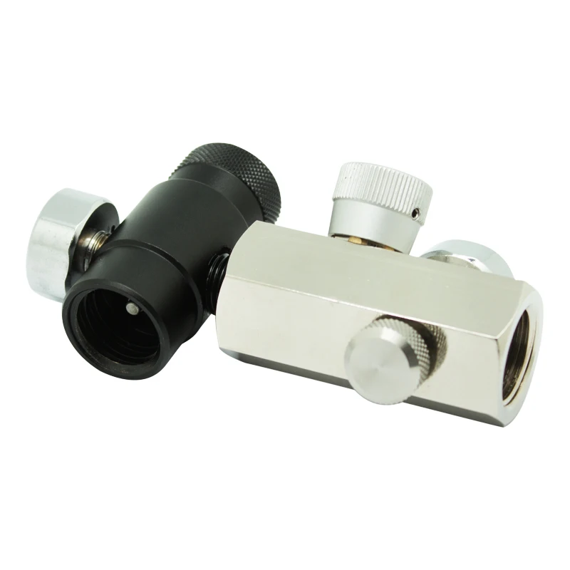 Diving G5/8 Fill Valve Adapter with 24-inch Spring-Reinforced Hose and Support for Standard Inflatable Connector Interfaces