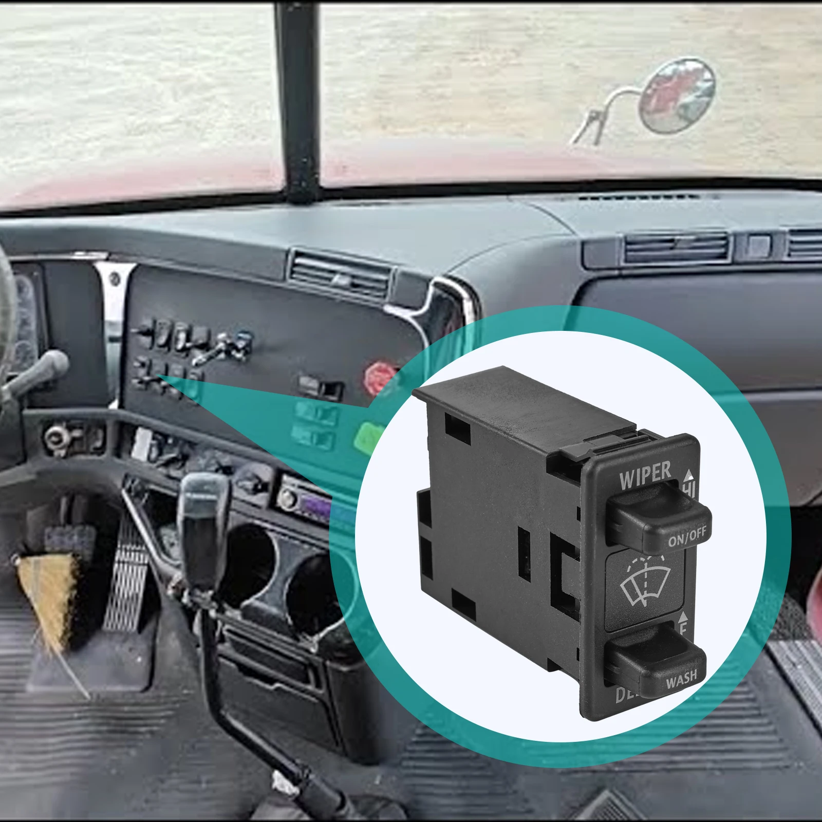 

A0623096002 0623096002 Кнопка включения управления стеклоочистителем ветрового щита, 8 контактов для Freightliner Columbia 112 120 Coronado 122 132 2000-2017