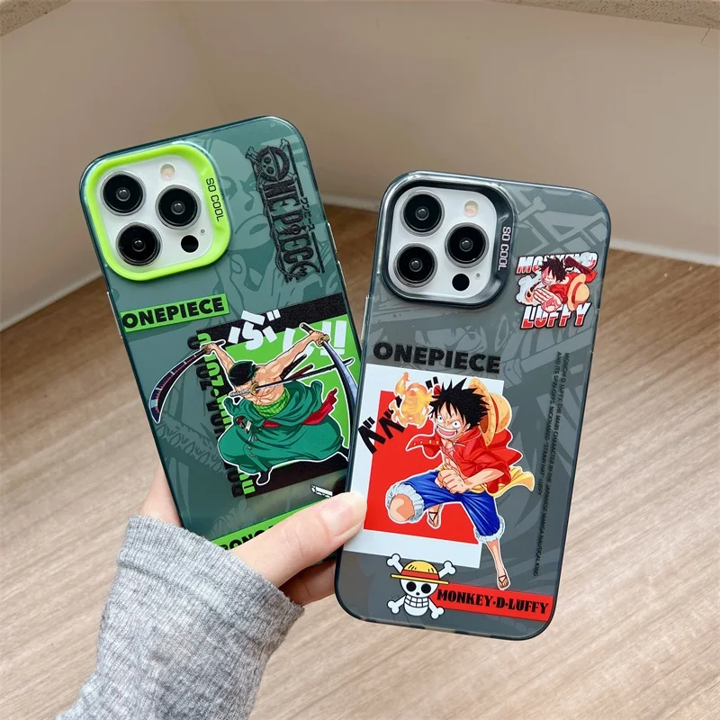 Cute Anime O-One Piece Luffy gear 5 Nika Phone Case For iPhone 15 14 13 12 11 Pro Max Roronoa Zoro Shockproof Bumper Back Cover