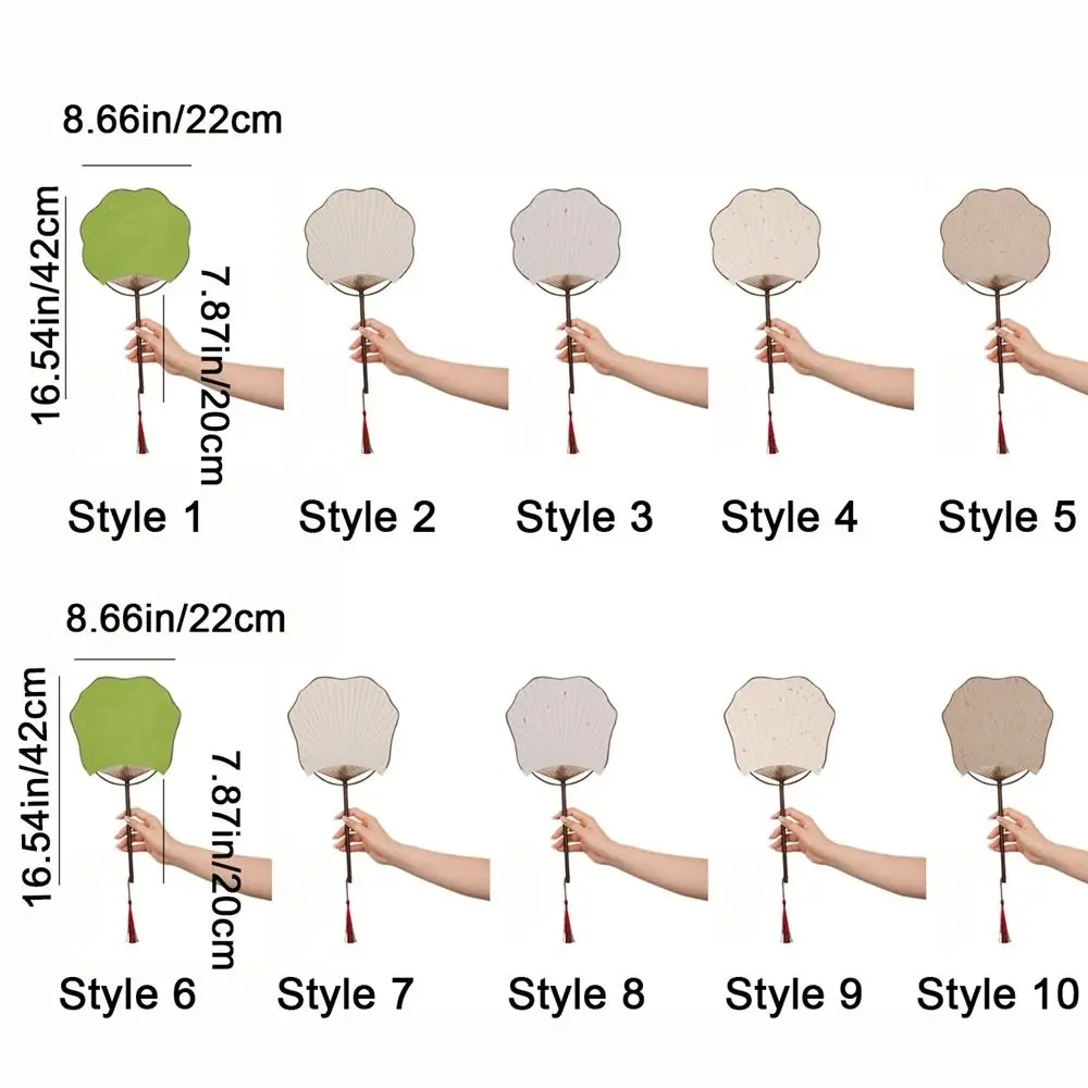 Portable Bamboo Blank Paper Fan Decorative Chinese Style Handheld Fan with Tassel Group Fan For Indoor