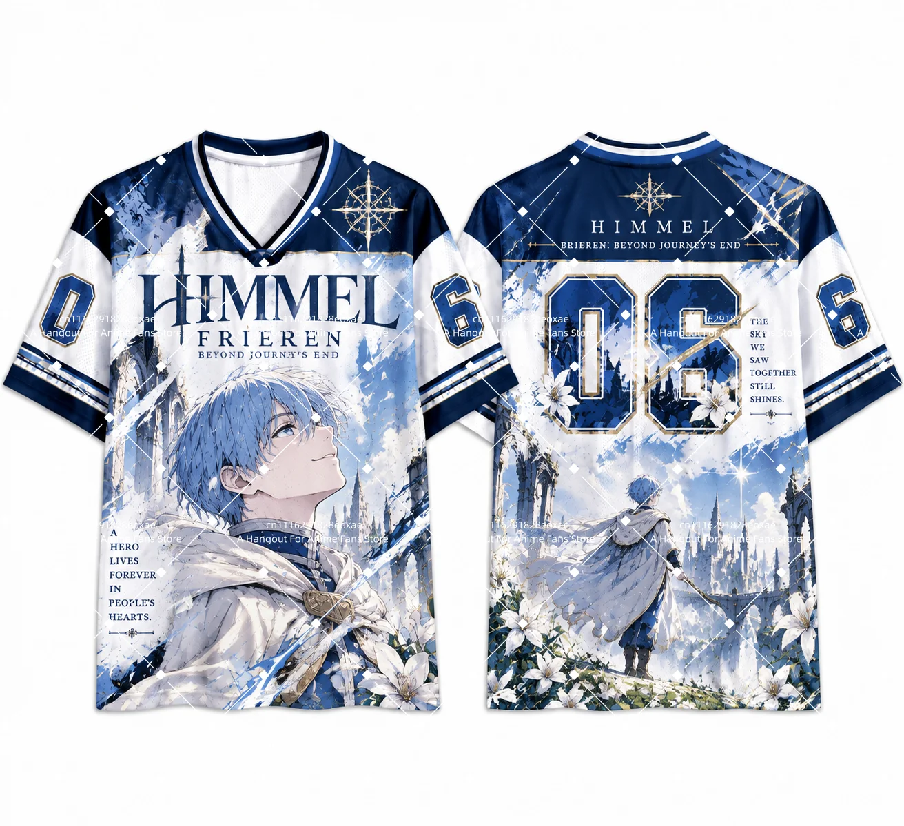 2026 New Frieren: Beyond Journey's End 3D Print V Neck T-shirt, Quick Dry Breathable Soft Casual Anime Tee Parent-child Outfits
