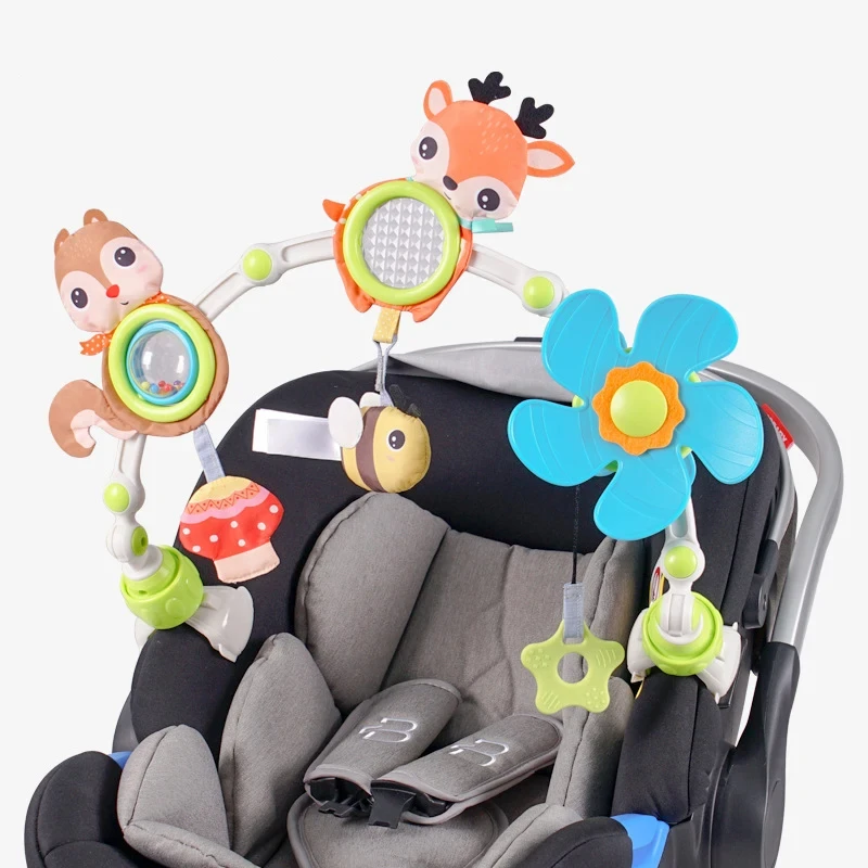 Baby Stroller Arch Toy Infant Travel Car Seat Montessori Toys Crib Accessory Rattles Newborn Sensory Toys Mobile Pram Activity