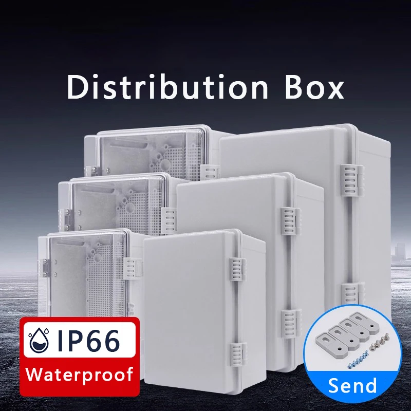 

IP66 Водонепроницаемый серый/прозрачный корпус, коробка-переходник из АБС-пластика, уличный шарнирный корпус для электронных инструментов