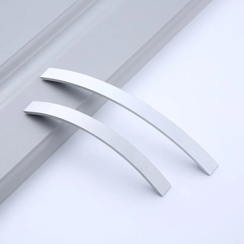 Modern Minimalist Furniture Clothing Cabinets Drawers Aluminum Alloy Double Hole Brushed Dark Invisible Door Handle Handles