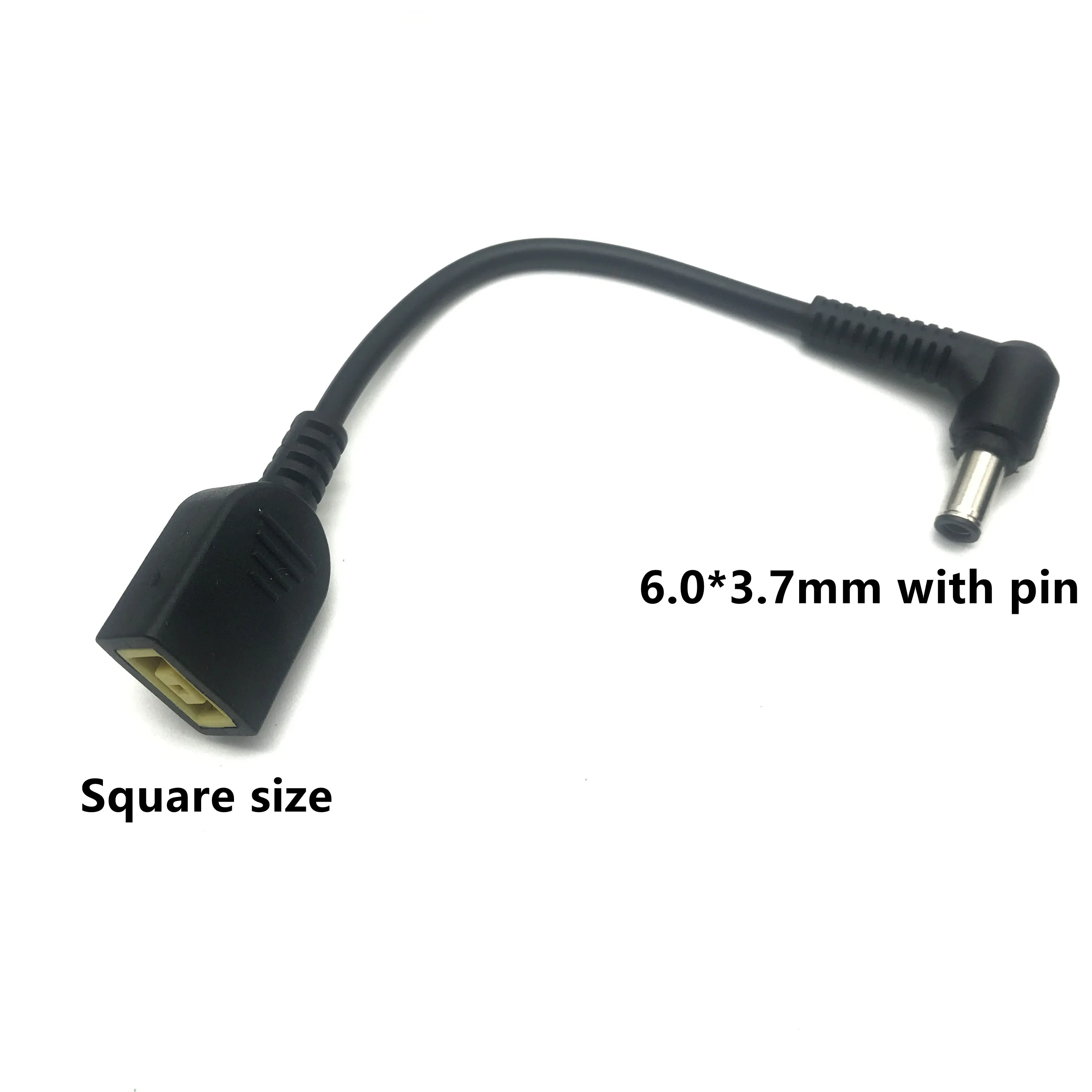 

Square Size to DC plug 6.0*3.7mm power adapter connection For Lenovo adapter to Asus notebook 6.0*0.6mm Laptop DC plug 10cm Cord