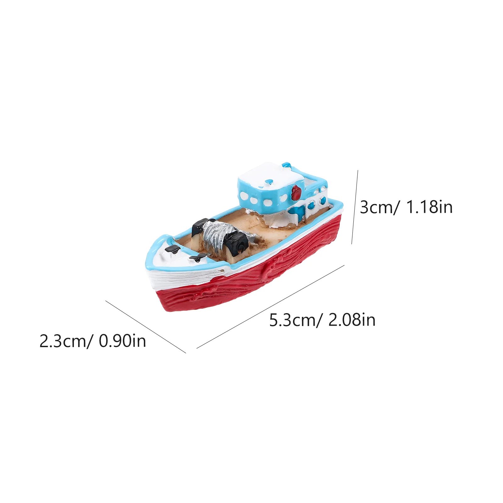 4 Pcs Fishing Boat Ornaments Miniature Beach Dollhouse Resin Decor Ship Model Unique Decoration Boats