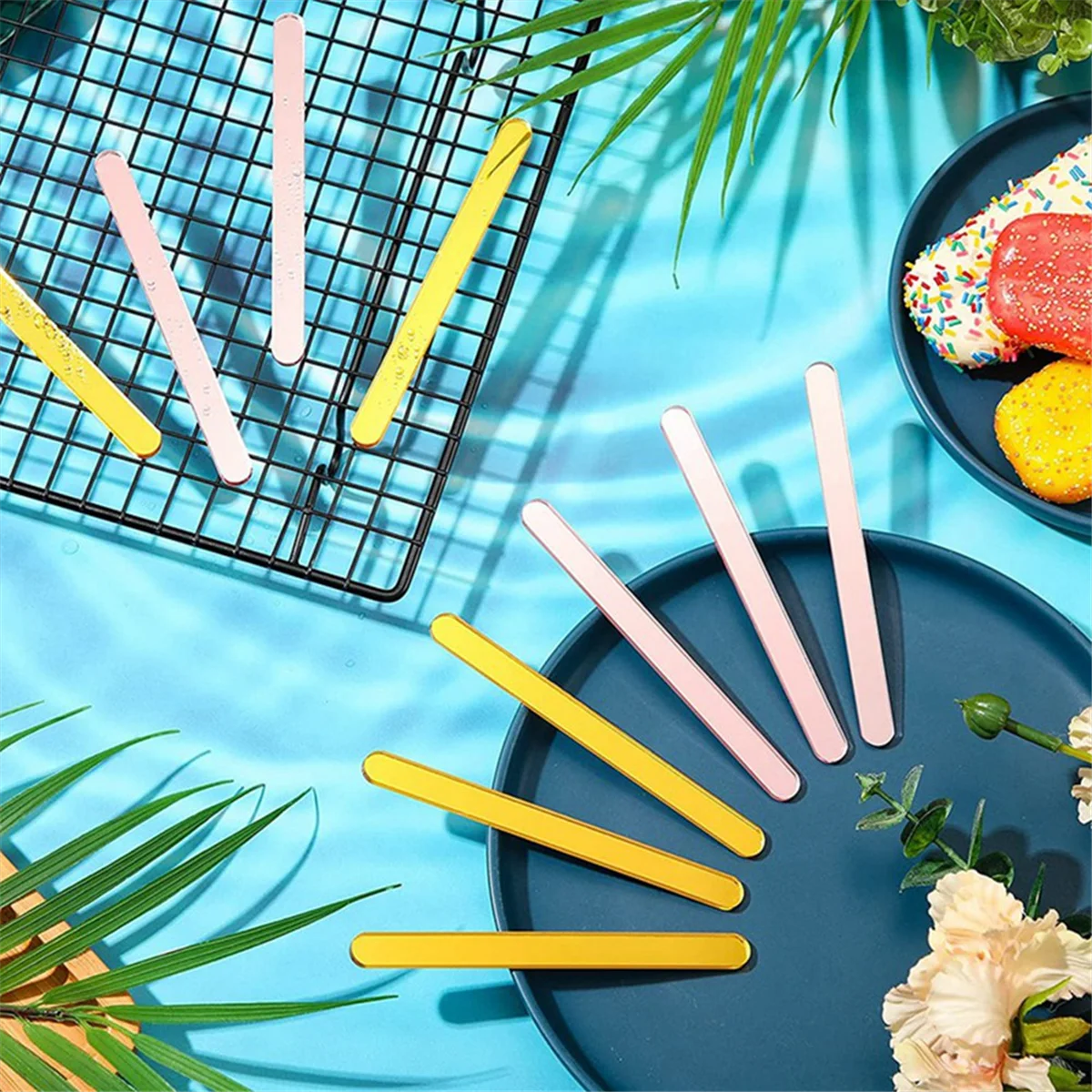 Acrylic Sticks Reusable Cakesicle Sticks Cake Ice Sticks Ice Cream Cakesicle Pop Mold for Home Cake Candy Party Craft