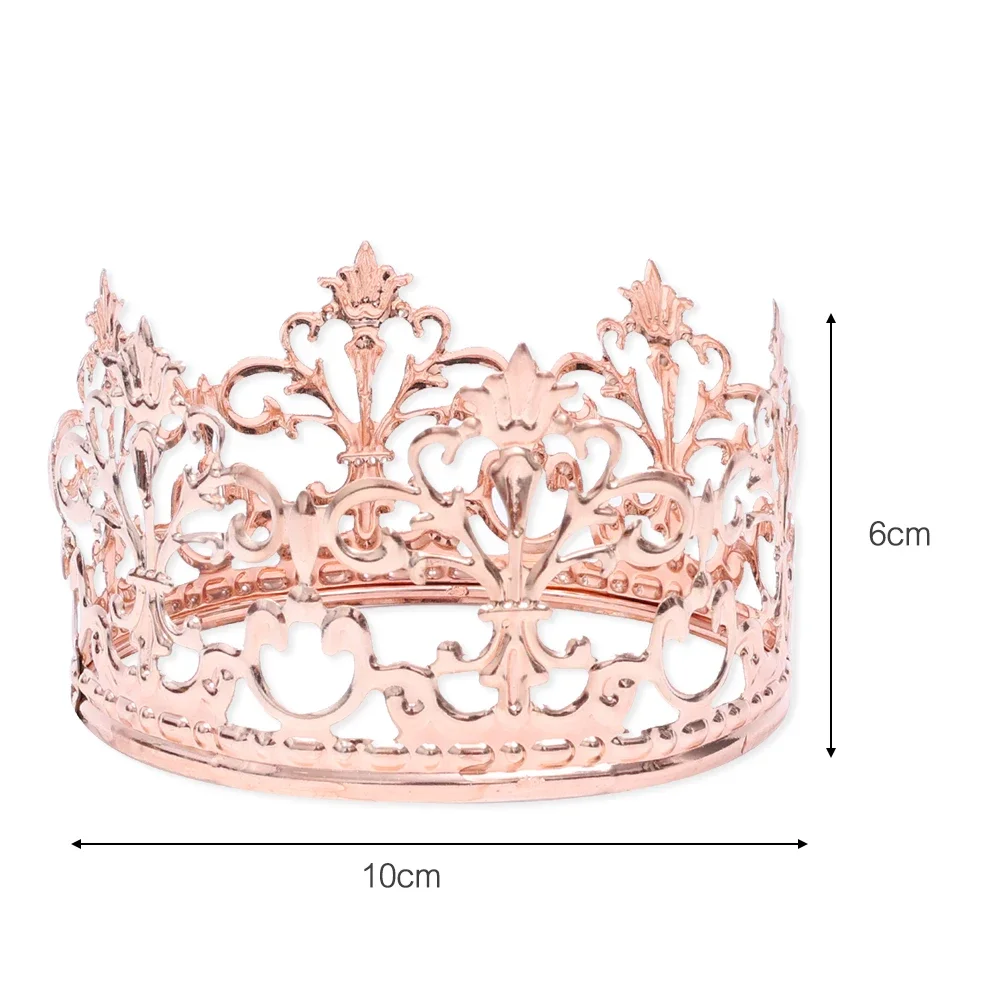 1Pcs Tiara Goud/Sliver Crown Cake Topper Decor Little Crown Kinderen Haar Sieraden Prinses Bruiloft Verjaardag Feestartikelen