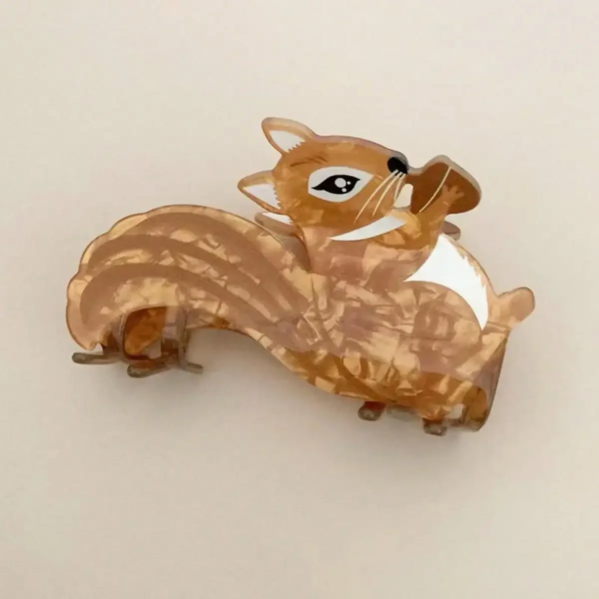 1pc Brown Autumn Animal Series Hair Grab Acrylic Gripper Sweet Back Hair Clip Super Cute Hairpin Shark Clip