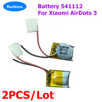 2 PCS 45mah 541112 Lithium Polymer Battery For Xiaomi Redmi AirDots 3 Earphones Hearing Aids Induction Light Bluetooth Headset