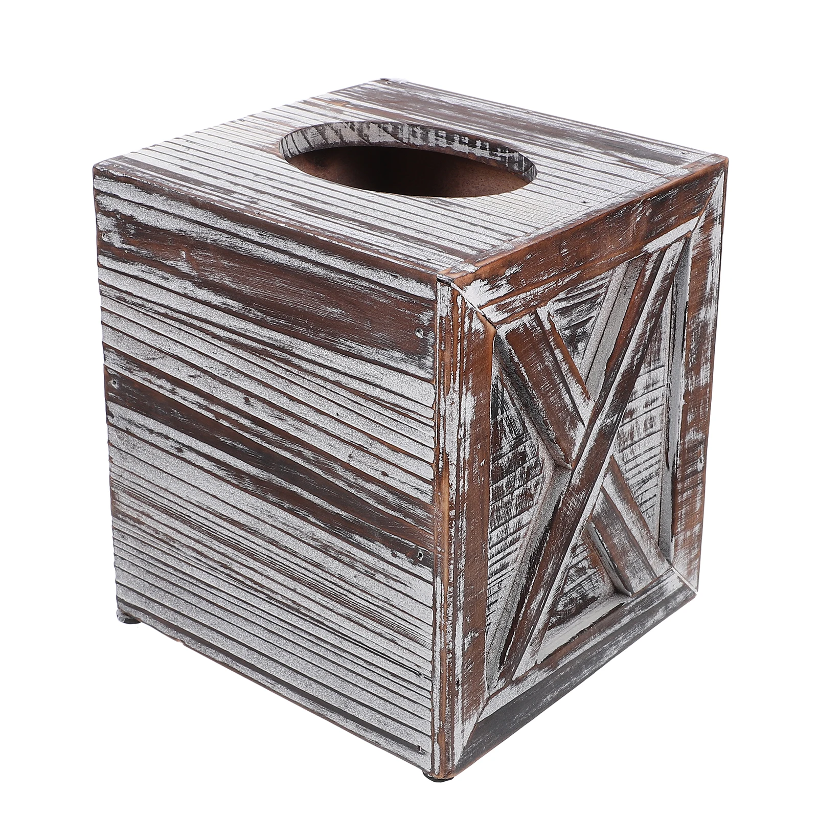 

Tissue Box Dispenser Holder Desktop Facial Paper Towel Vintage Wood Holders Home Decor