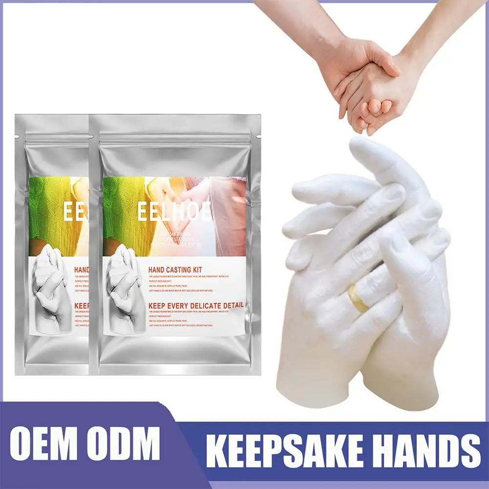 3D Hands Mold Casting 50g Kit Clone Powder Model Powder Valentine\'s Day Couple Hand Model Baby 3D DIY Hand Foot Print Model Set