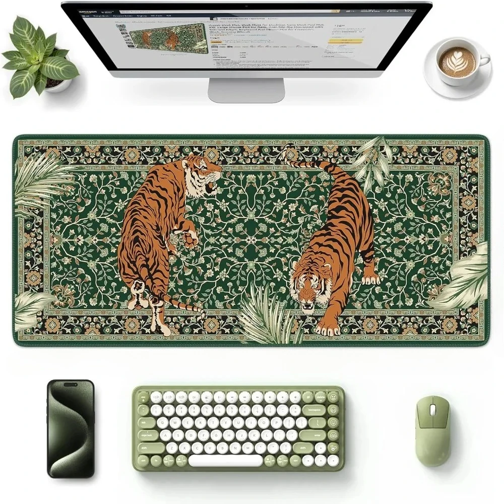 

Jungle Tiger Mouse Pad Large Classic Persian patterns Table Mats New Rubber Anti-slip Gaming Keyboard Mousepads Long Desk Pads