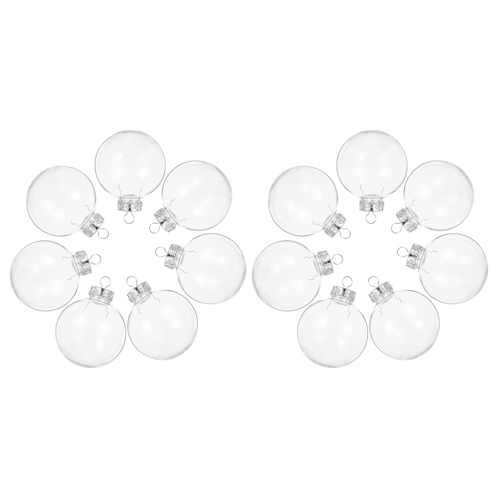 

25Pcs Transparent Ornament Balls Clear Fillable Christmas Baubles 8Cm Plastic Shatterproof Ornaments DIY Crafts Wedding Party