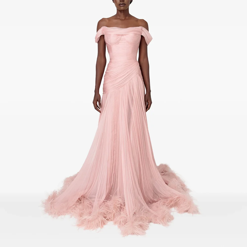 

Simple Evening Dresses Off The Shoulder Mermaid Evening Gowns Elegant Formal Occasion Floor Length Prom Dresses Customized