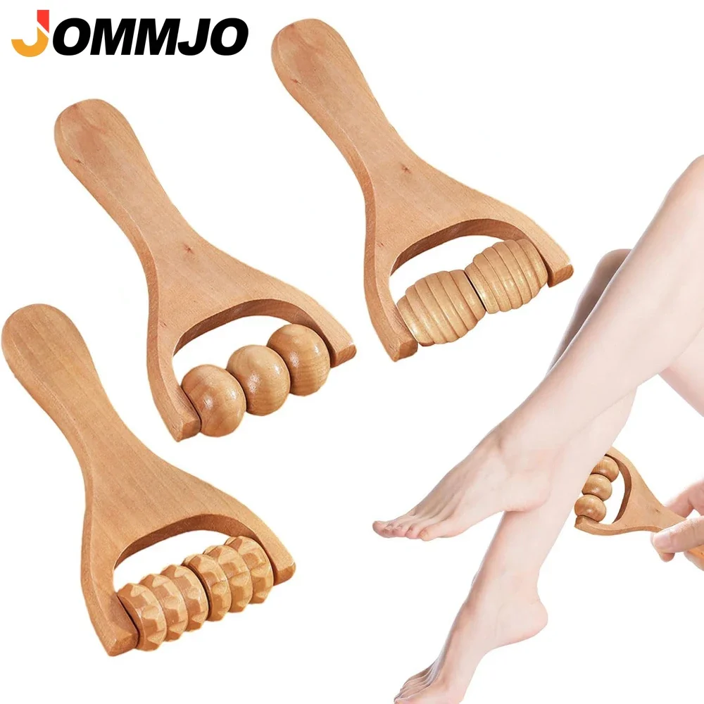 1Pcs Massage Rollers Wooden Neck Roller Massager Wooden Trigger Point Roller Massager Muscle Roller for Back Face Waist Leg Arm