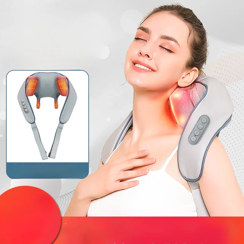 Red light heating kneading neck and shoulder massager strap neck electric massage shawl bevel machine shoulder massage