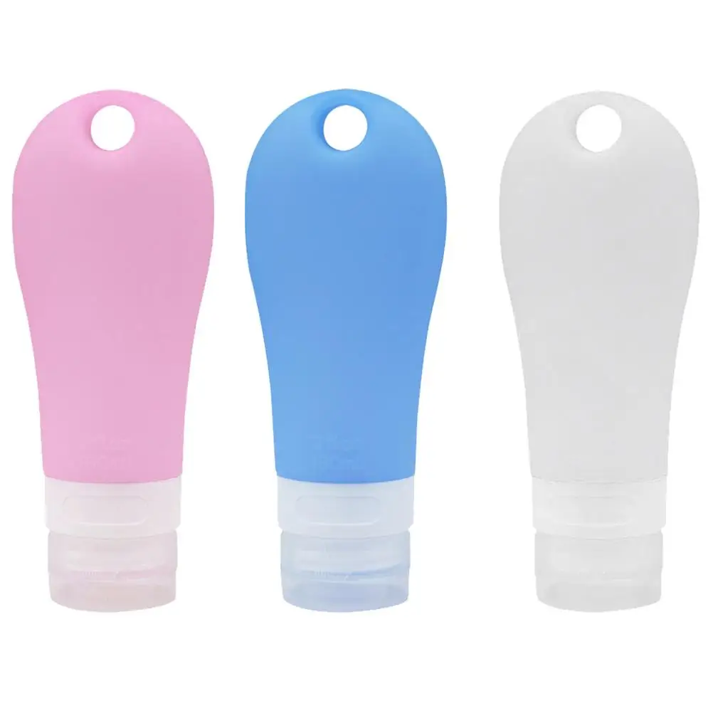 

3Pcs 90ml Travel Bottles for Shampoo Reusable Silicone Containers Portable Toiletries Liquid Bottles Safe EcoFriendly