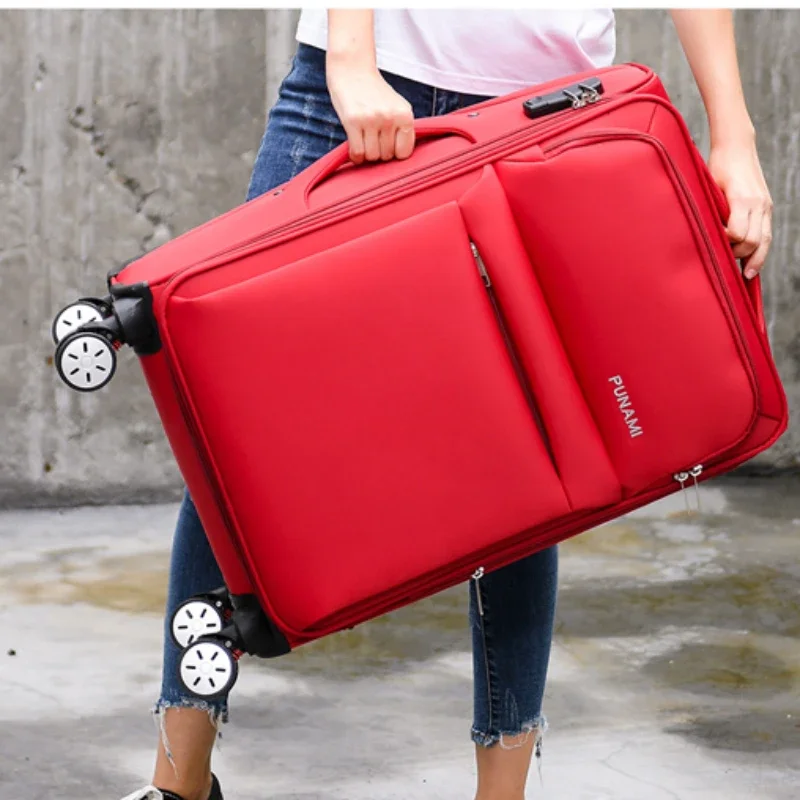 Rolling Luggage Case Large Capacity Combination Lock Travel Suitcase on Universal Wheels Oxford Cloth TSA Lightweight Luggage