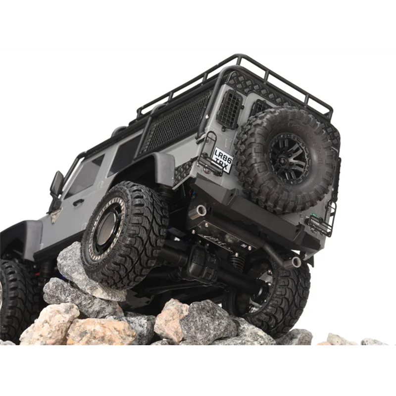 TRX4M 1 Set Simulation Black Metal Rear Tail Light Cover Tail Light Protection for 1/18 RC Crawler TRX4-M Defender Upgrade Parts