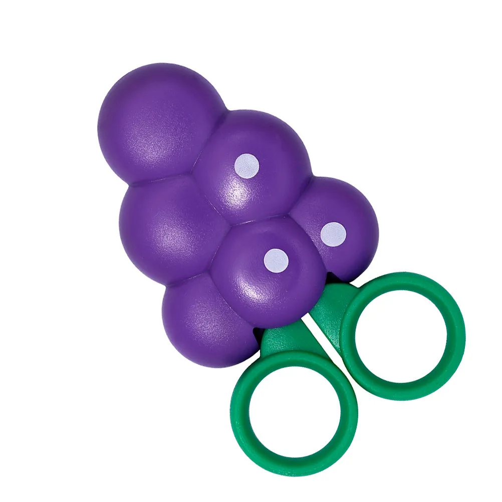 

Grape Shape Children Safety Scissors Purple Stainless Steel Blunt Tip School Supplies Fruit Shaped Scissors for Kids Ages 4 and