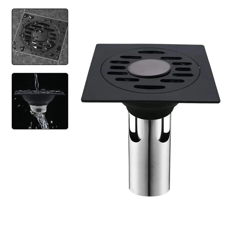 Bathroom Floor Drain Stainless Steel Shower Square Floor Strainer CoverToilet Sewer Deodorizing Self Sealing Floor Drain