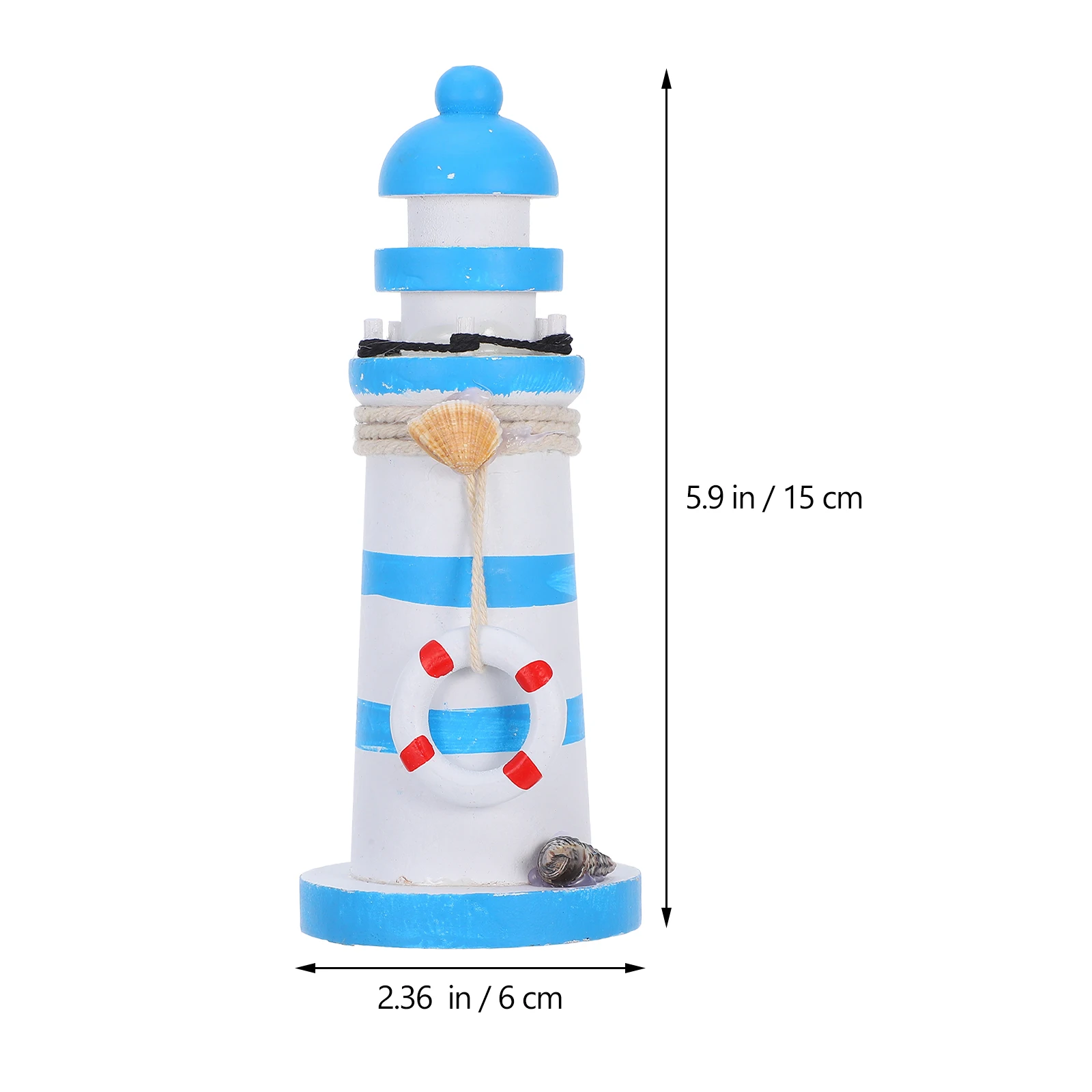 

Small Wooden Lighthouse Ornaments Decor for Home Dining Table Decorative Figurine Mini Nautical Travel