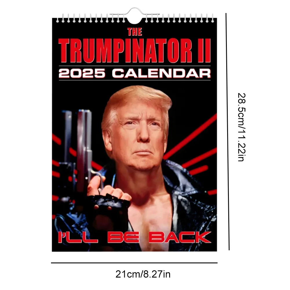 Calendario Trump 2025 The Trumpinator 2025 Calendario de pared Divertido tipo duro Donald Trump Calendario colgante Planificador para la oficina en casa