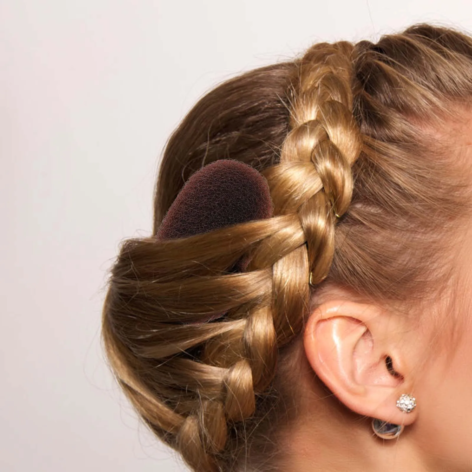 

4pcs Women Heighten Clips Volume Bump Pads Styling Tools For Curly Ponytail Daily Use Lightweight Durable Hair Styling Clamp