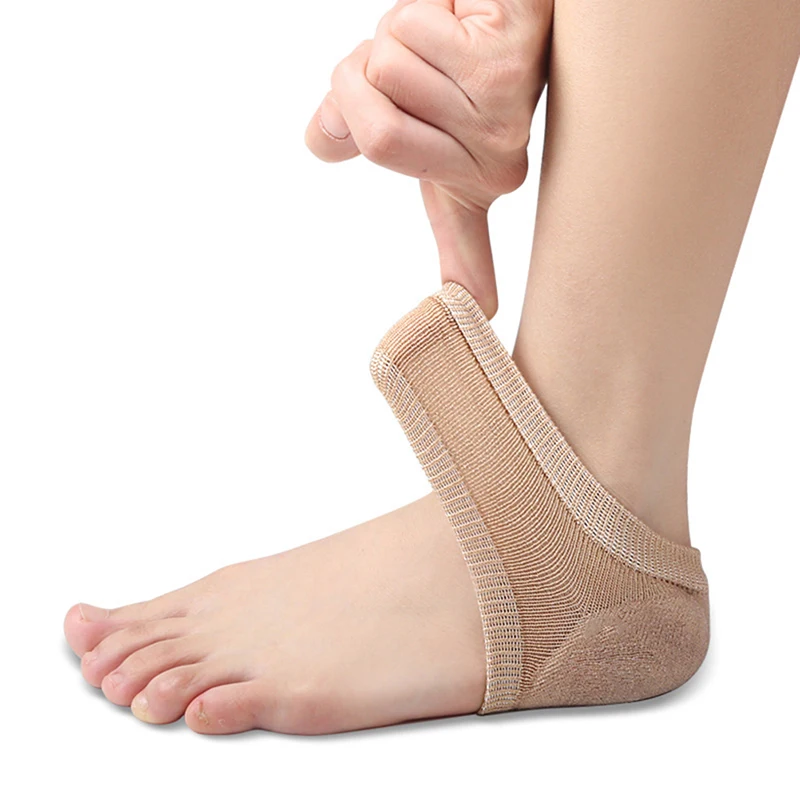 Protector de Gel de silicona para talón, almohadillas para talón, copas para fascitis Plantar, soporte para el cuidado de los pies, cojín de reparación de la piel, calcetines de media yarda