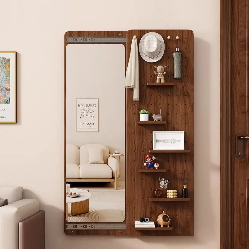 

Customizable solid wood full-length mirror wall-mounted wall-mounted closed hidden fitting mirror